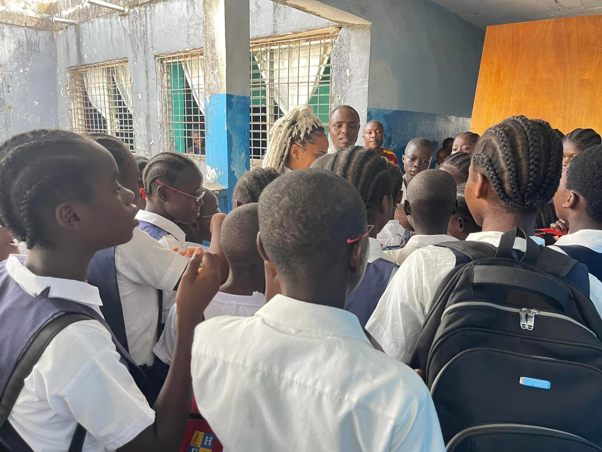 Students taking part in the HRH Charity Foundation eye-health outreach in District 10